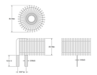 Dimensional Drawing for HT1500 Series Helical Edge Wound (HEW) Toroid Horizontal Fixed Inductors